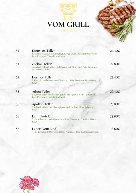 Foto Speisekarte Seite 10